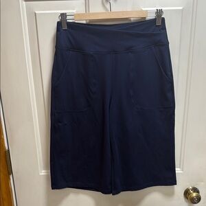 G4Free Navy Blue Knee-Length Wide Leg Athletic Yoga Shorts size M